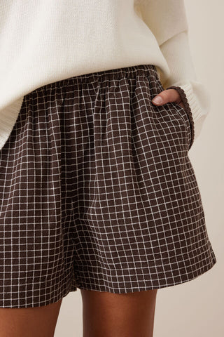 Mila Short - Textured Chocolate Check