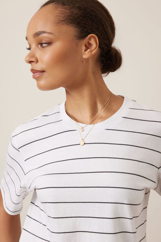Stevie Slouchy Tee - White/Phantom Stripe