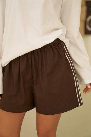 Mila Short - Chocolate Side Stripe