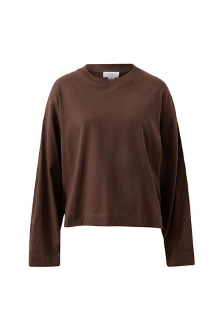 Beau Long Sleeve Slouchy Tee - Brunette