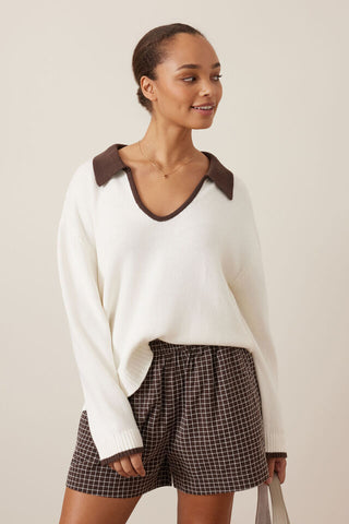 Mila Short - Textured Chocolate Check