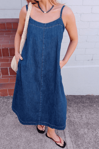 Remy Strappy Midi Dress - True Indigo