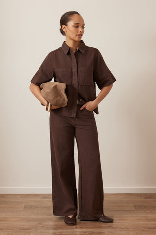 Noa Short Sleeve Shirt - Chocolate