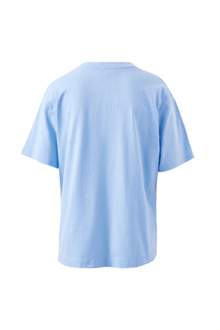 Stevie Slouchy Tee - Powder Blue/Chocolate Varsity