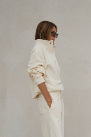Marli Button Sweat - Marshmallow