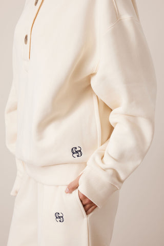 Marli Button Sweat - Marshmallow