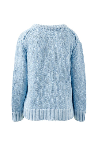 Sage Chunky Knit Crew - Sky Blue