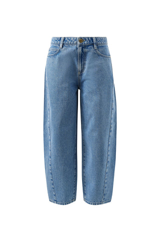 Leah Tapered Barrel Jean - Vintage Blue