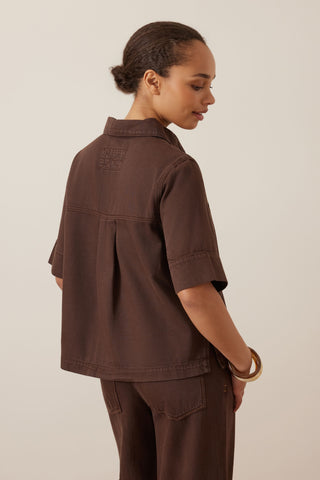 Noa Short Sleeve Shirt - Chocolate