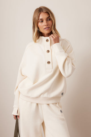 Marli Button Sweat - Marshmallow
