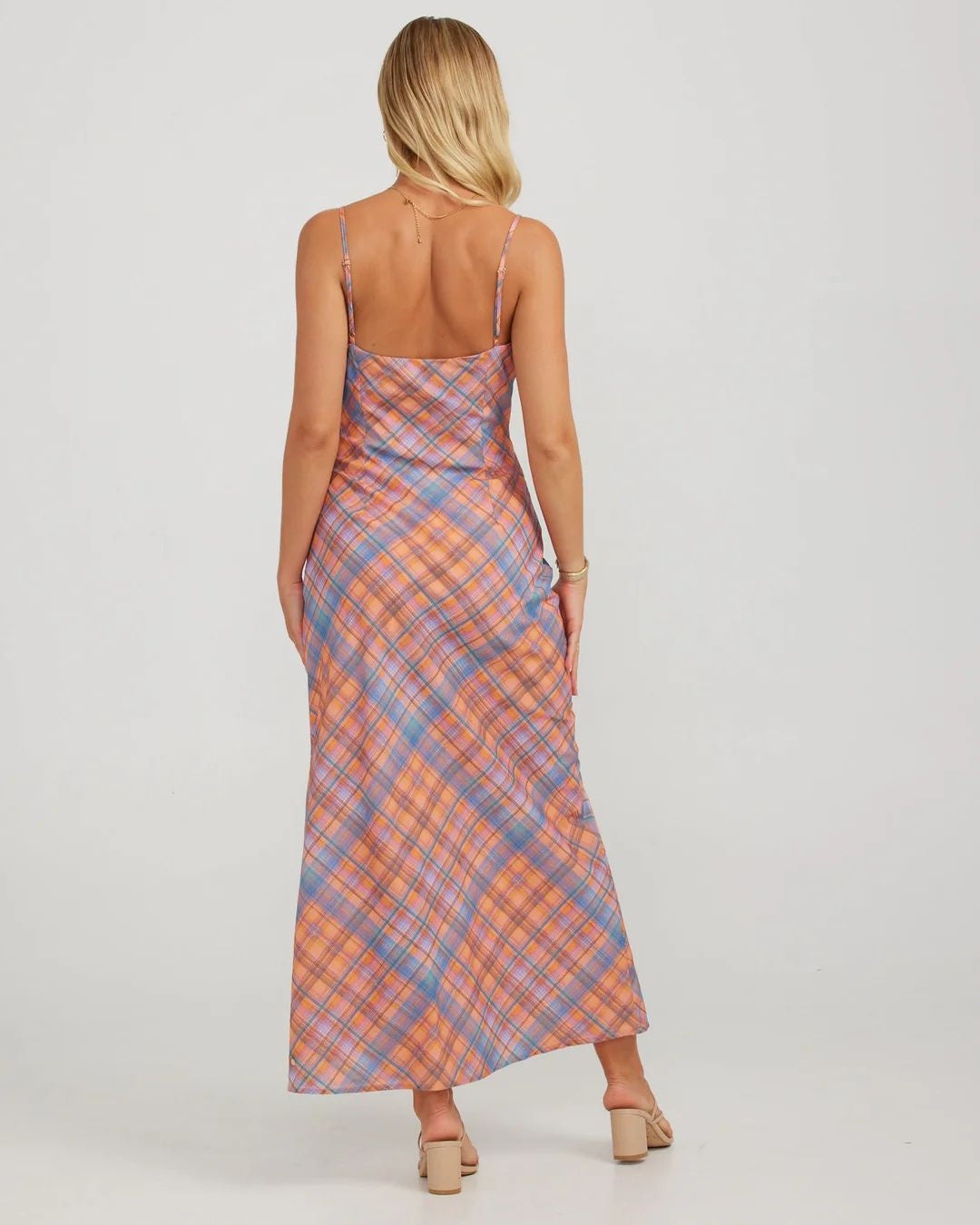 Kiera Maxi Dress - Peachy Check