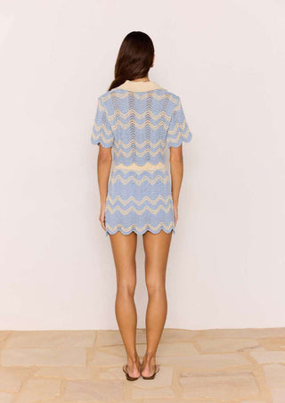 PASTEL WAVE KNIT MINI SKIRT