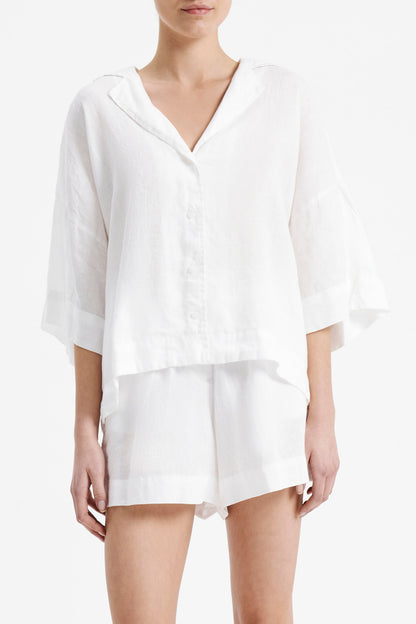 Lounge Linen Shirt - White